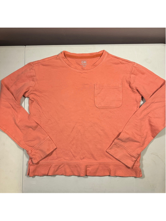 Athleta Girl Other - Girls Athleta Long Sleeve Tee L/12 Coral Cotton Star Logo Patch Pocket
